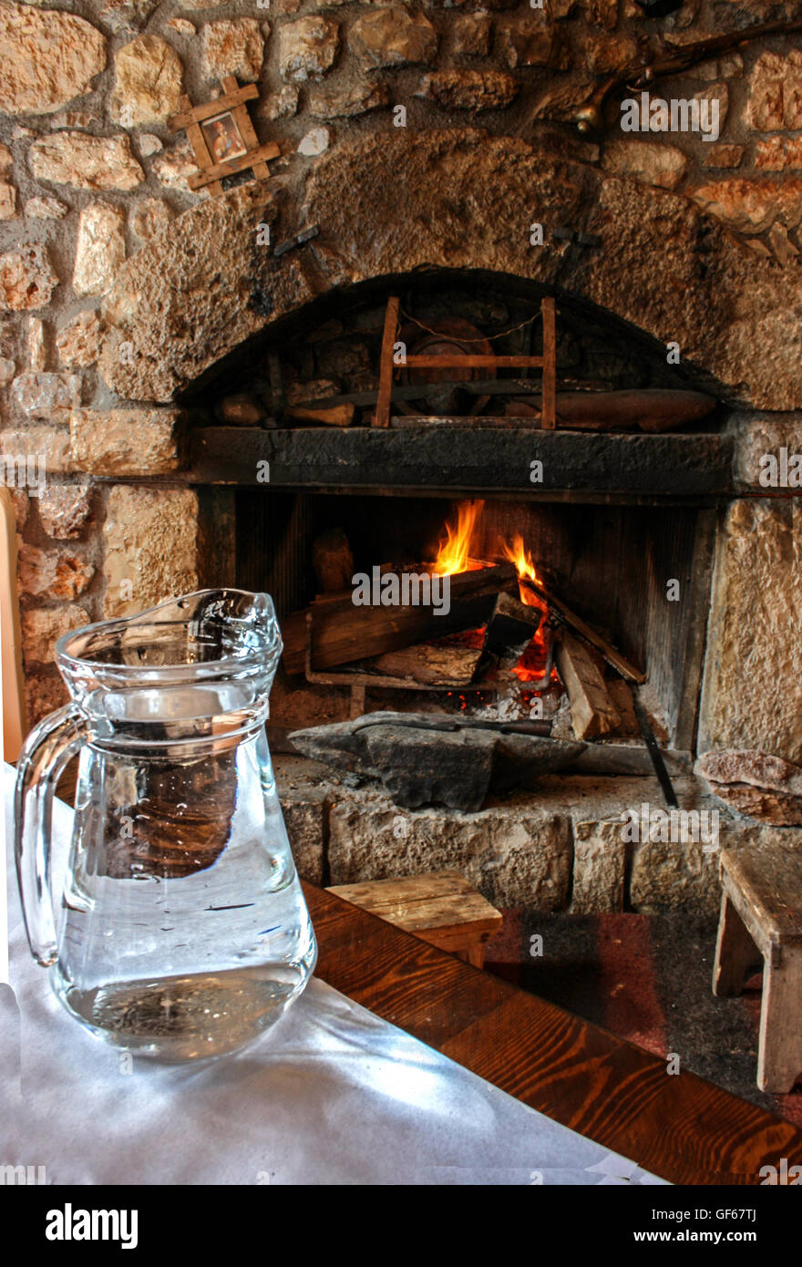 by the fireplace Stock Photo - Alamy