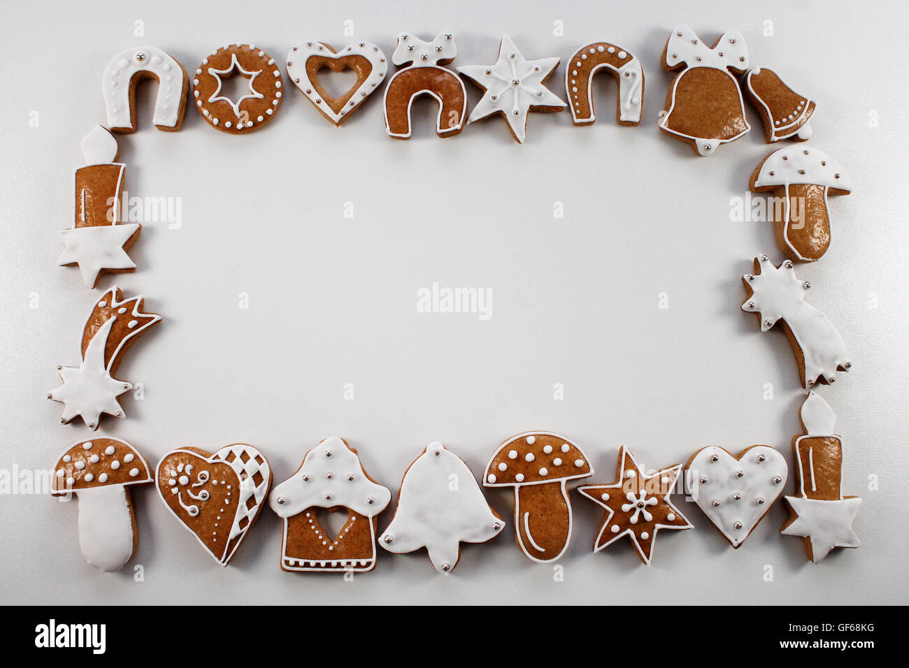Christmas frame background of gingerbreads Stock Photo - Alamy