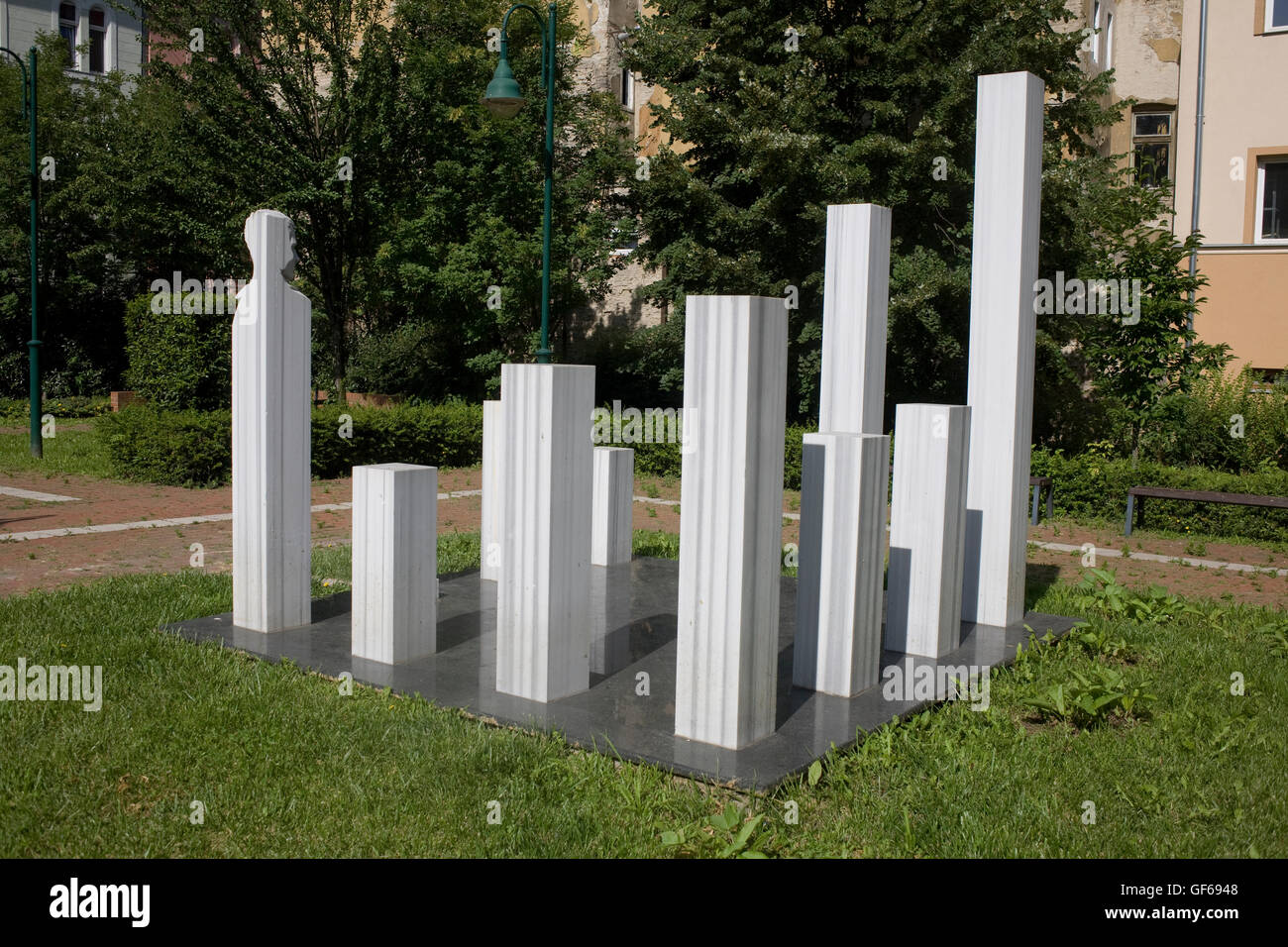 Columns of monument to 1956 revolution in Sara Salkhazi park Stock Photo