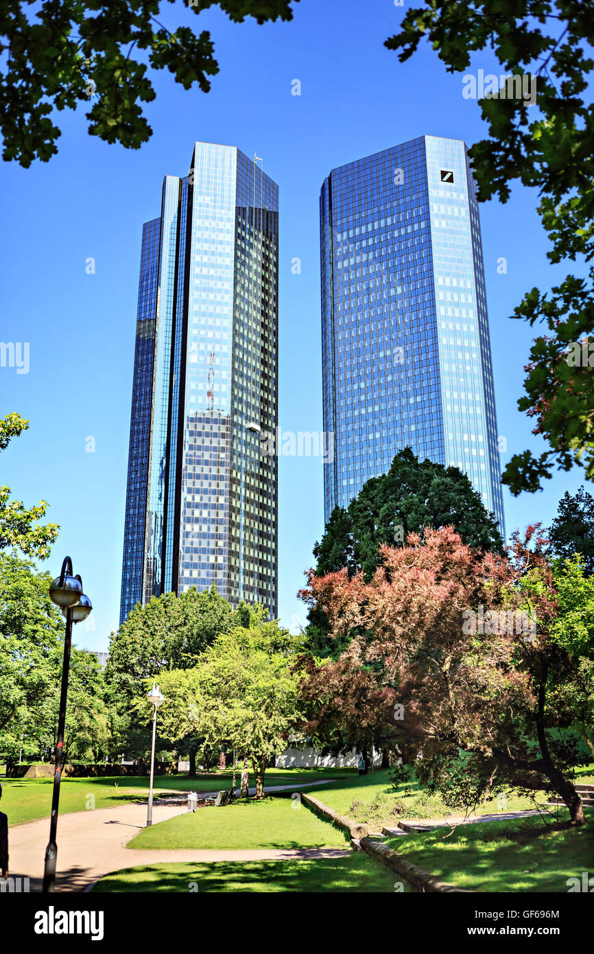 FRANKFURT ON THE MAIN, GERMANY - CIRCA JUNE, 2016: Deutsche-Bank building in the City of Frankfurt on the Main, Germany Stock Photo