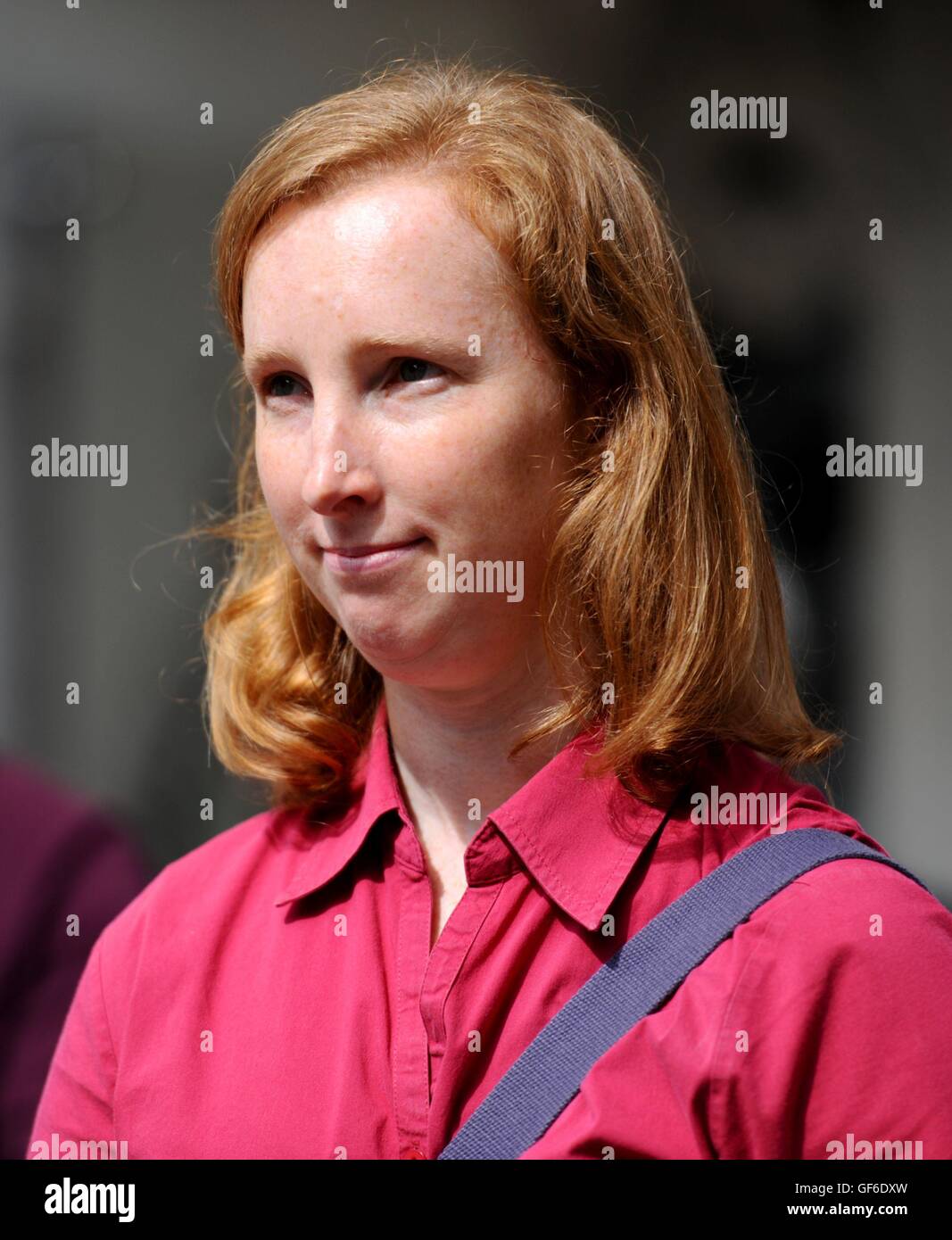 Rhianwen McIntosh, 38, who was informed in April 2014 her children had been assigned named persons before the Named Persons scheme was scheduled to be implemented, outside the Supreme Court in London after judges ruled against the Scottish government's Named Person scheme. Stock Photo