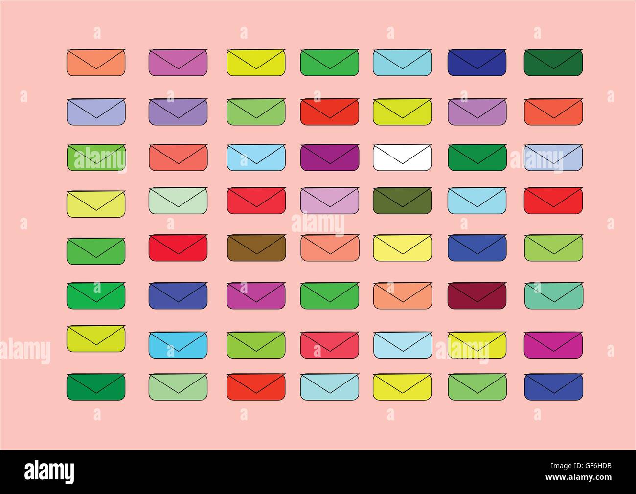 small coloured envelopes Stock Vector