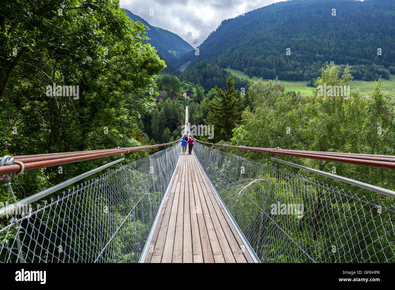 Hanging bridge Ernen Goms bridge, Switzerland Stock Photo Alamy