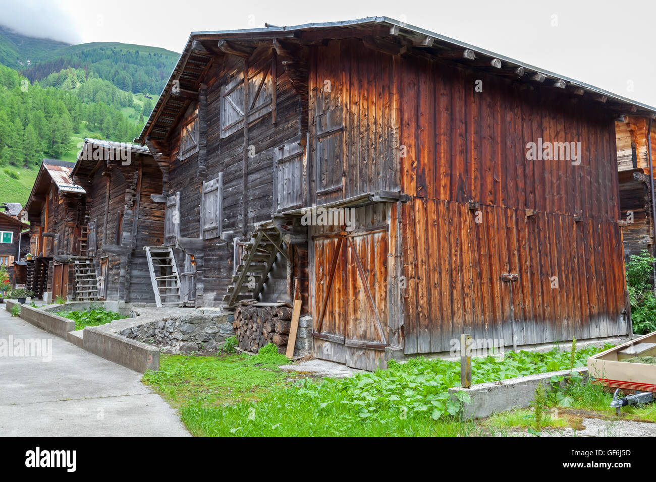 Traditional Swiss chalet. Stock Photo