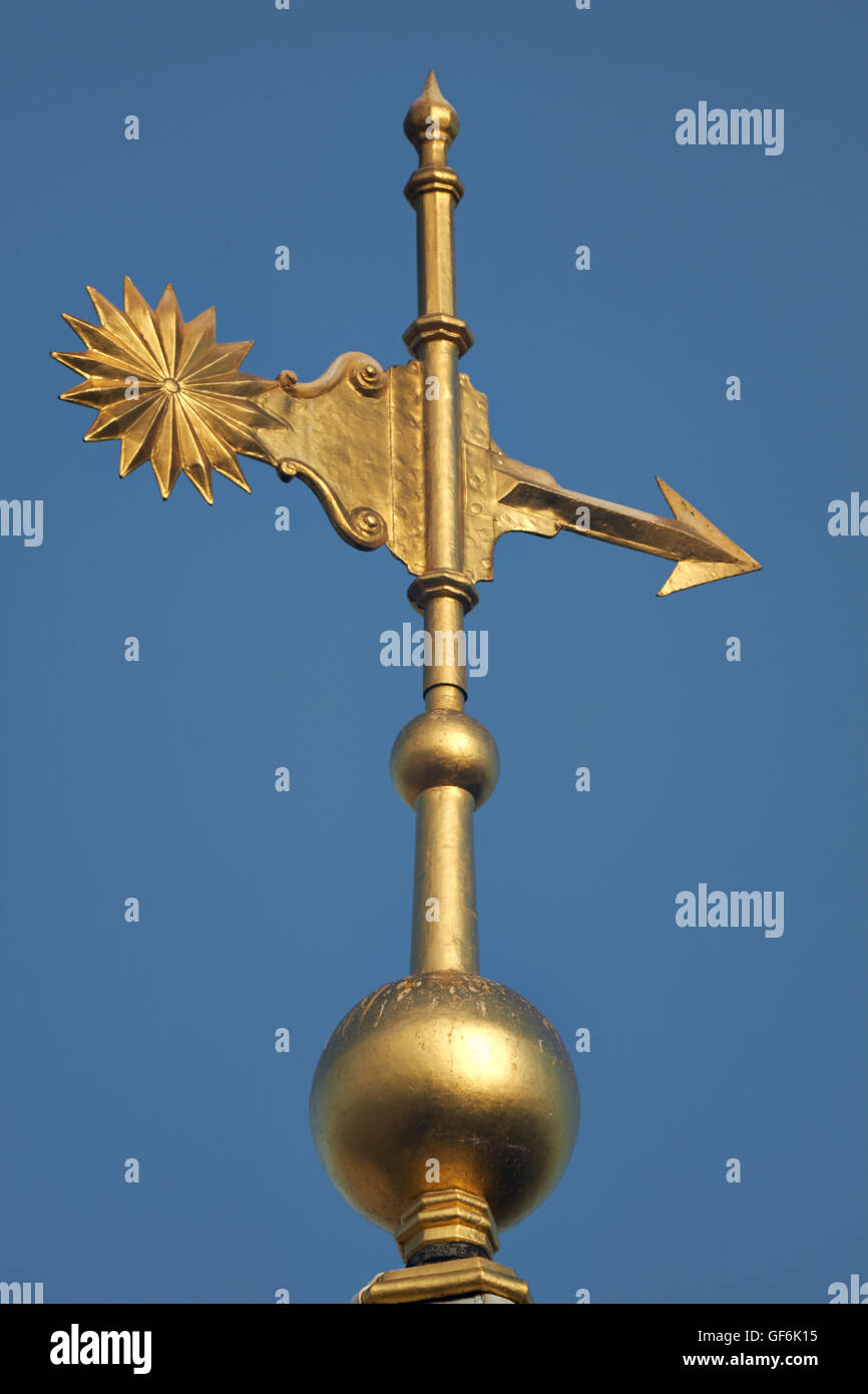 St Mary-le-Strand, comet weathervane; by James Gibbs 1714-1717. Stock Photo