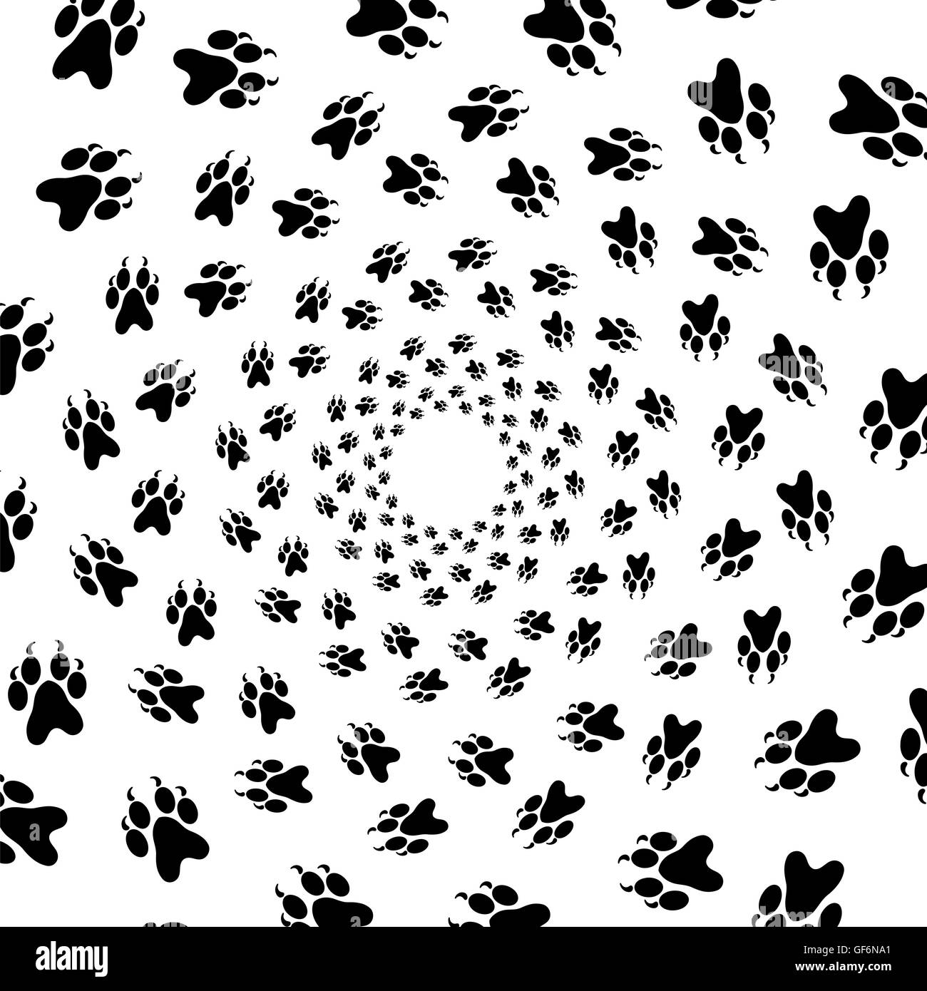 Pet paw print round Black and White Stock Photos & Images - Alamy