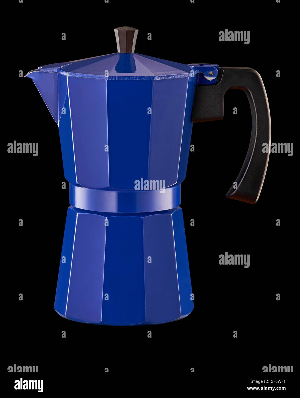 Blue Coffee percolator Stock Photo Alamy