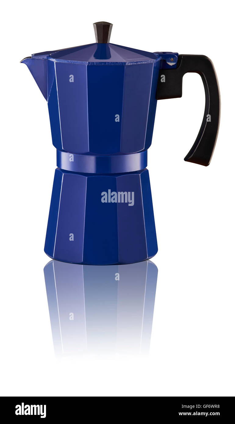 Blue Coffee percolator Stock Photo Alamy