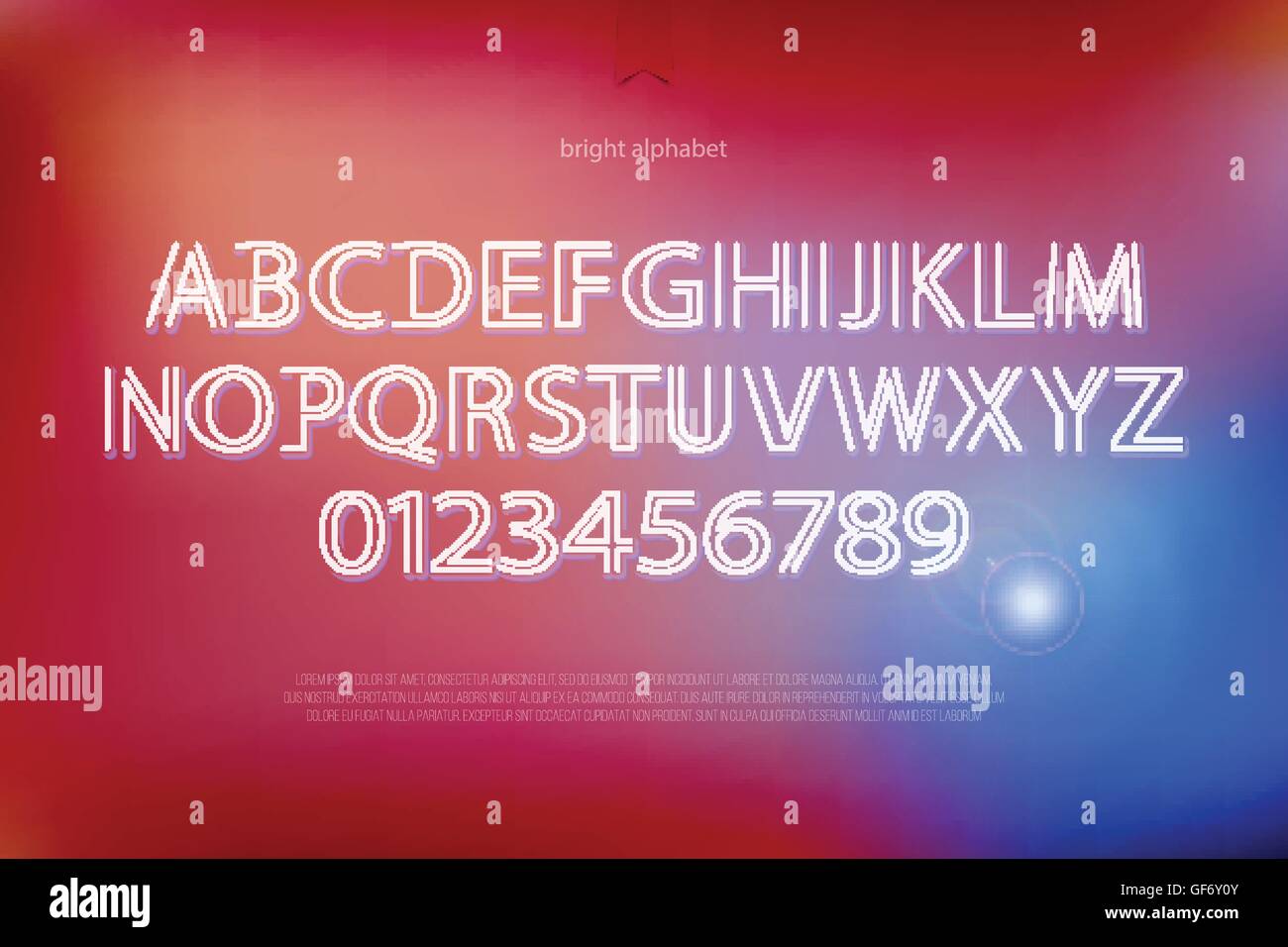 modern alphabet letters and numbers. vector font type design. bright