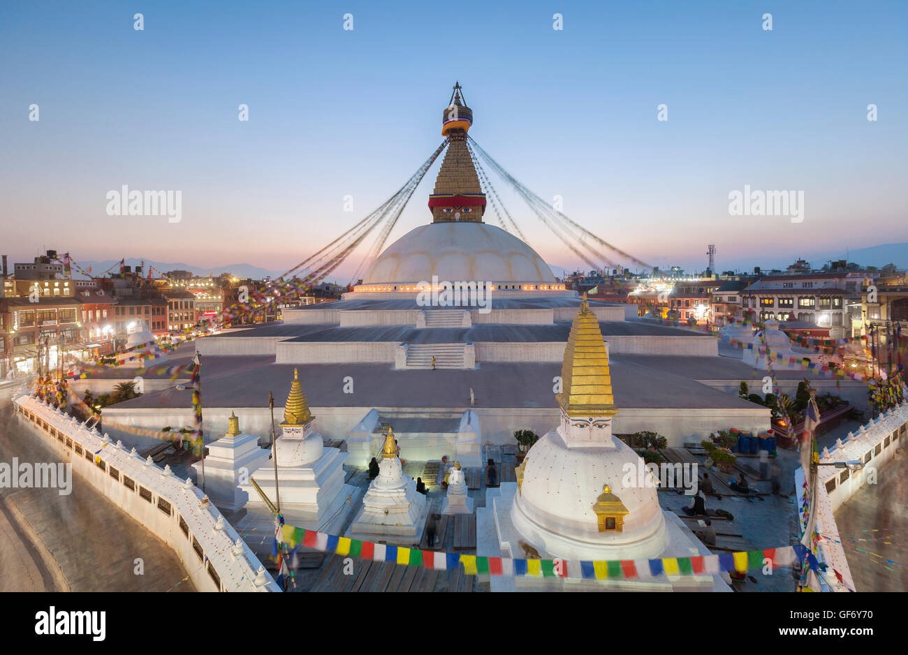 Sunset at Boudhanath stupa, Kathmandu, Nepal Stock Photo 112635124 Alamy