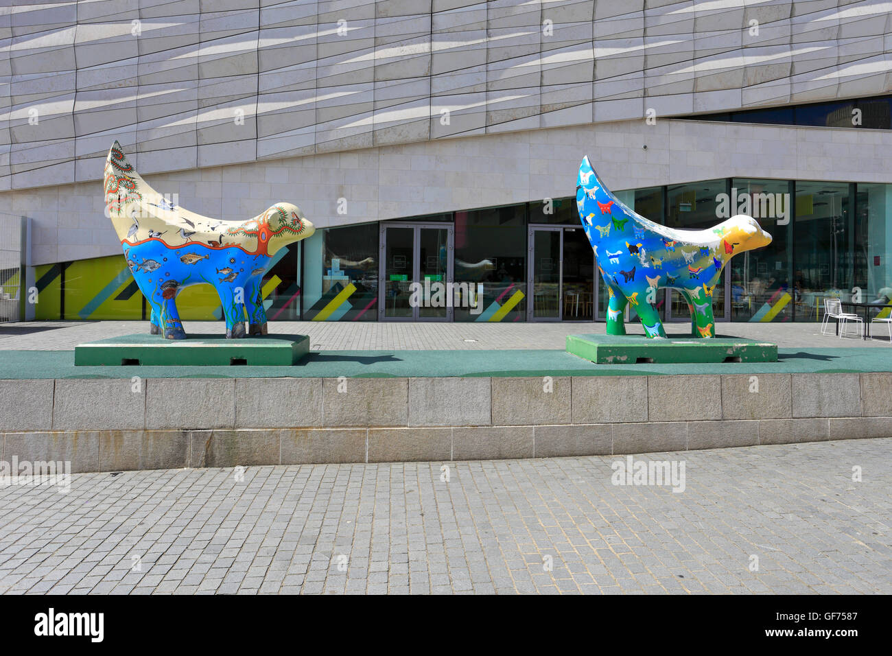 Superlambanana statues outside the Museum of Liverpool, Liverpool