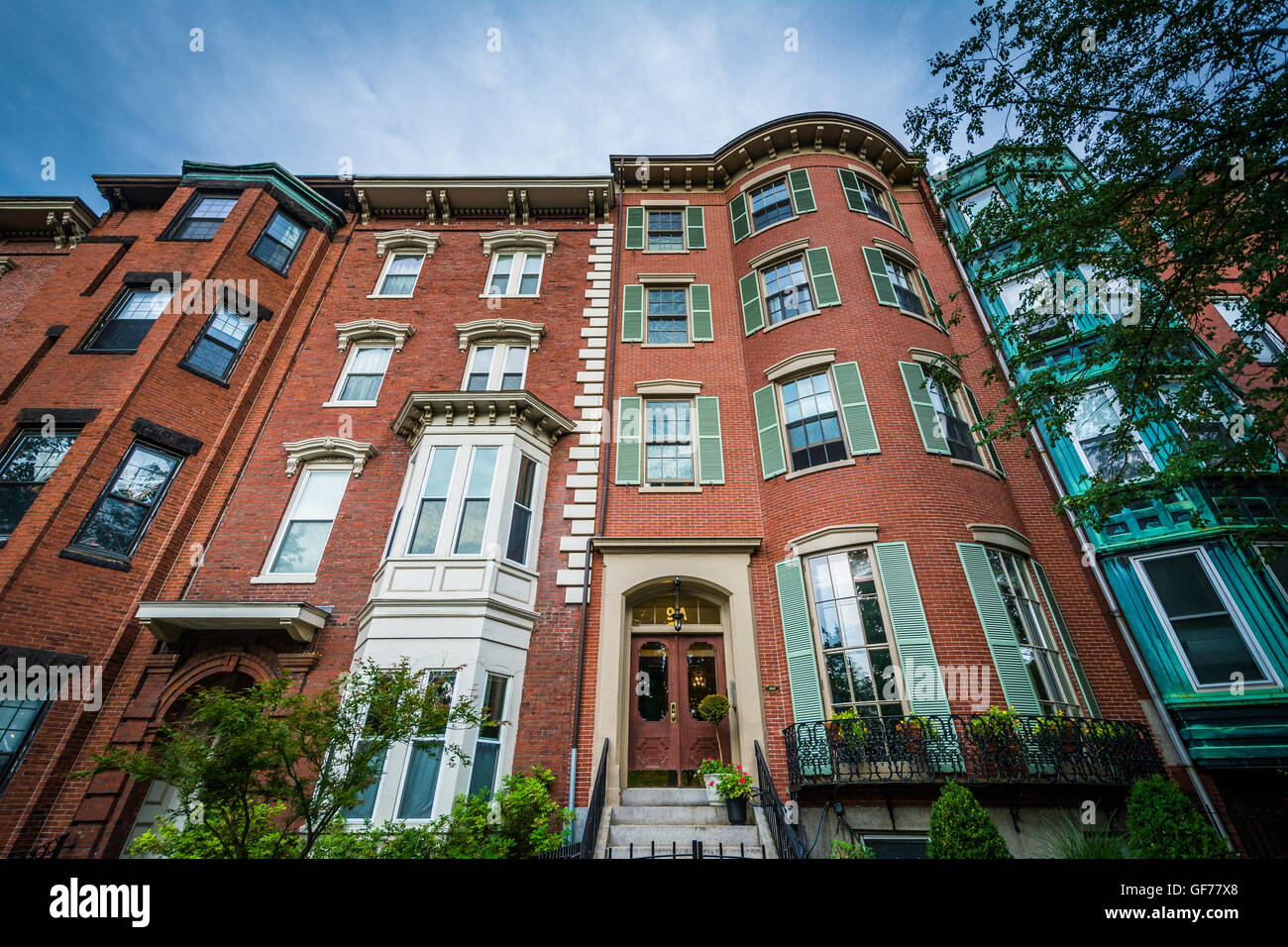 Houses in Bunker Hill, Charlestown, Boston, Massachusetts. Stock Photo