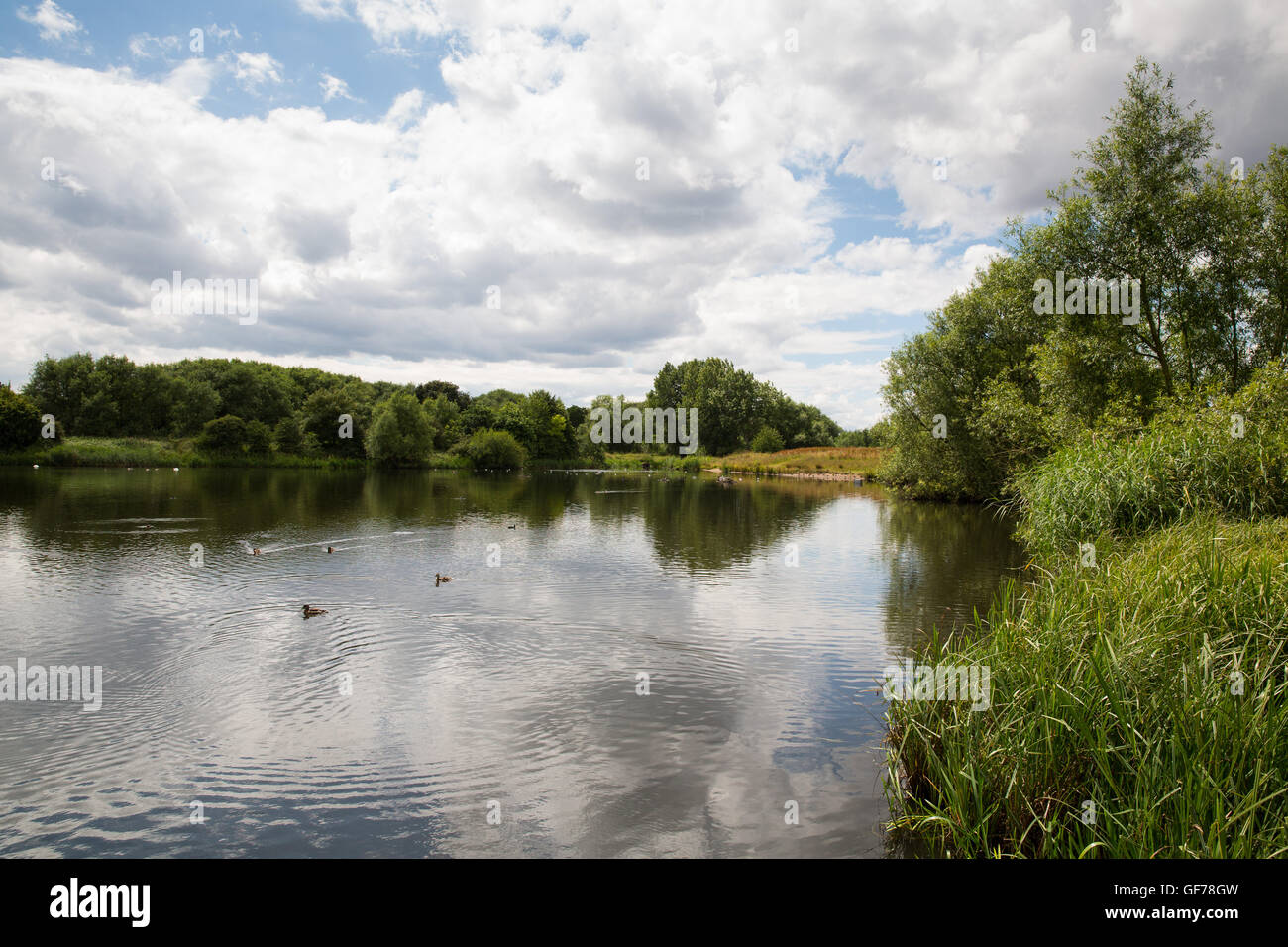 Babbs Mill Lake, a man made recreational park in Kingshurst, North ...