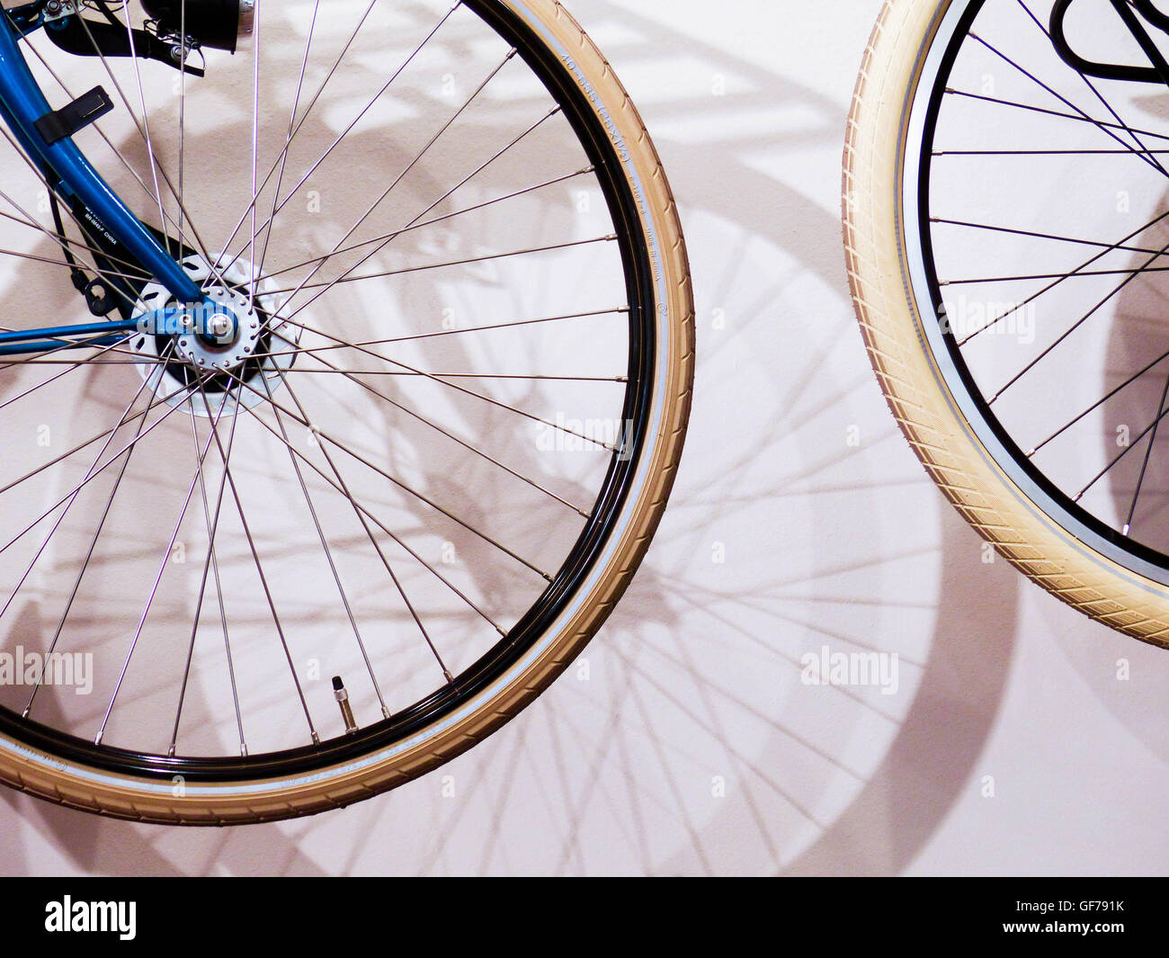 bicycles on display on wall bike shop Vienna,Austria Stock Photo Alamy