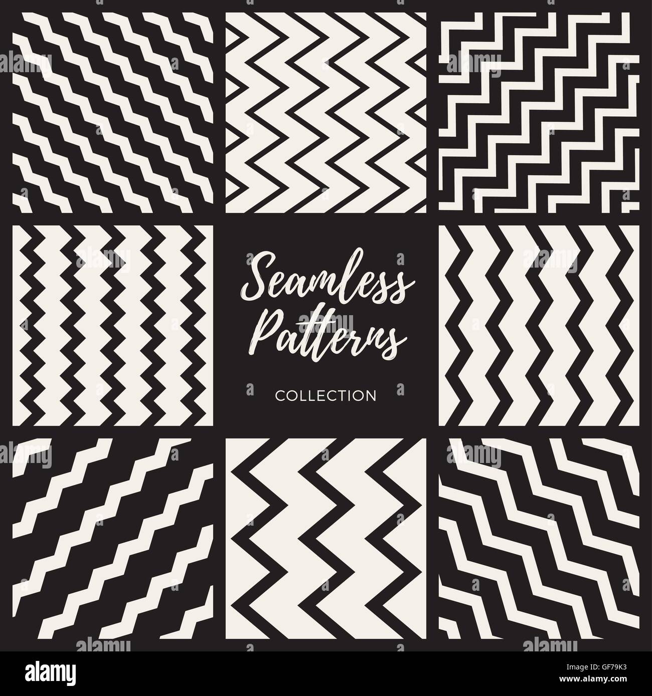 Vector Seamless ZigZag Lines Patterns Collection Stock Vector Image ...