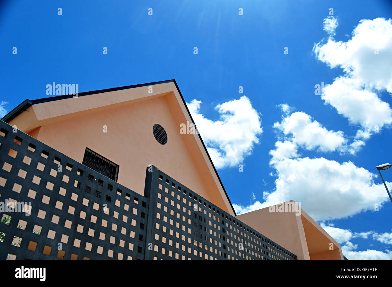 modern construction and blue sky with clouds Stock Photo - Alamy