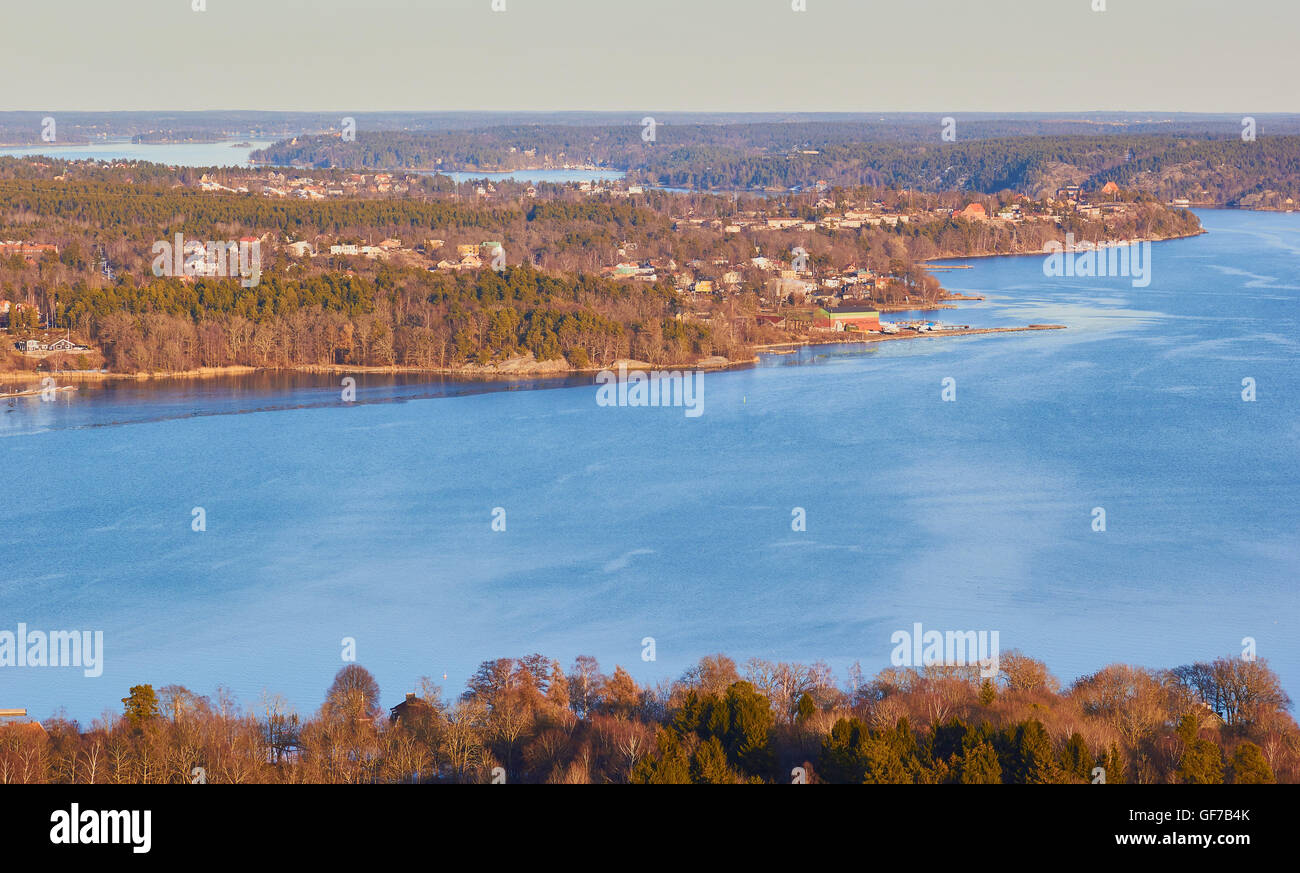 Aerial view of Stockholm Archipelago Sweden Scandinavia Stock Photo