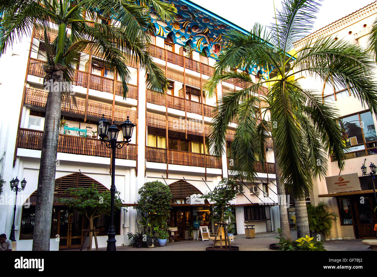 Architectural features, Hotel Slipway, DaresSalaam, Tanzania Stock