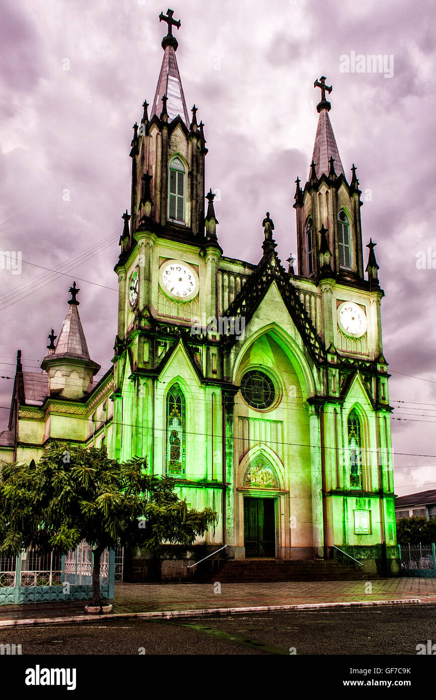 Sao Luiz Gonzaga Church. Xaxim, Santa Catarina, Brazil. Stock Photo