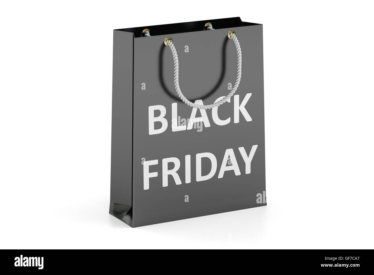 Black Friday concept, shopping bag. 3D rendering isolated on white