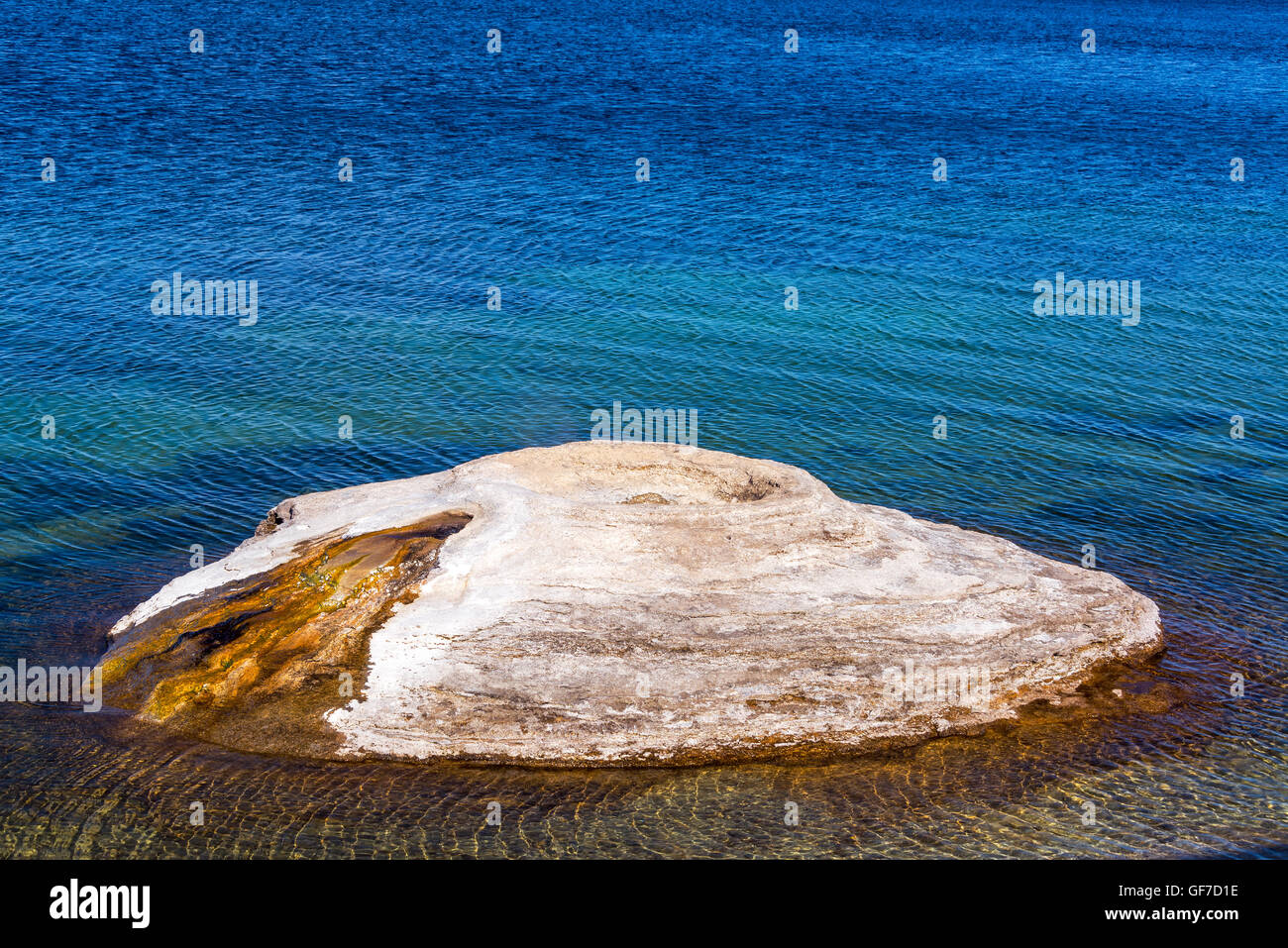 Fishing Cone Geyser at West Thumb Geyser Basin in Yellowstone National Park Stock Photo