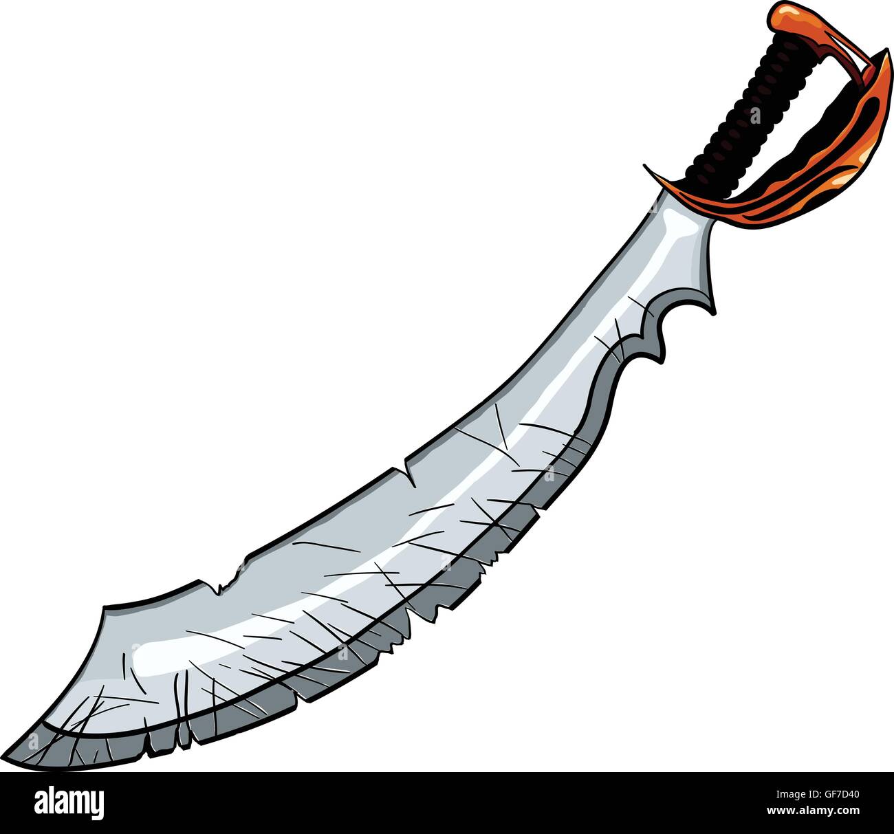 Cutlass pirate sword vector illustration for tattoo or t-shirt design Stock Vector