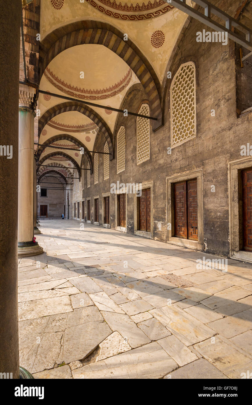 ISTANBUL - AUGUST 18: Sultan Ahmed Mosque on August 18, 2015 in Istanbul. Sultan Ahmed Mosque and its court yard is a popular hi Stock Photo