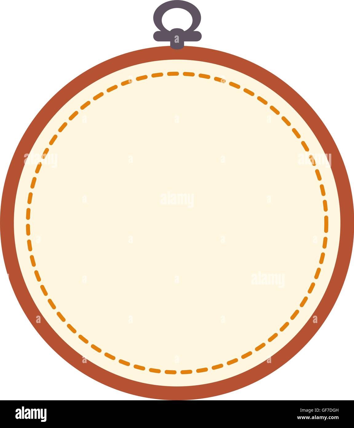 Empty embroidery hoop isolated on white background Stock Vector Image