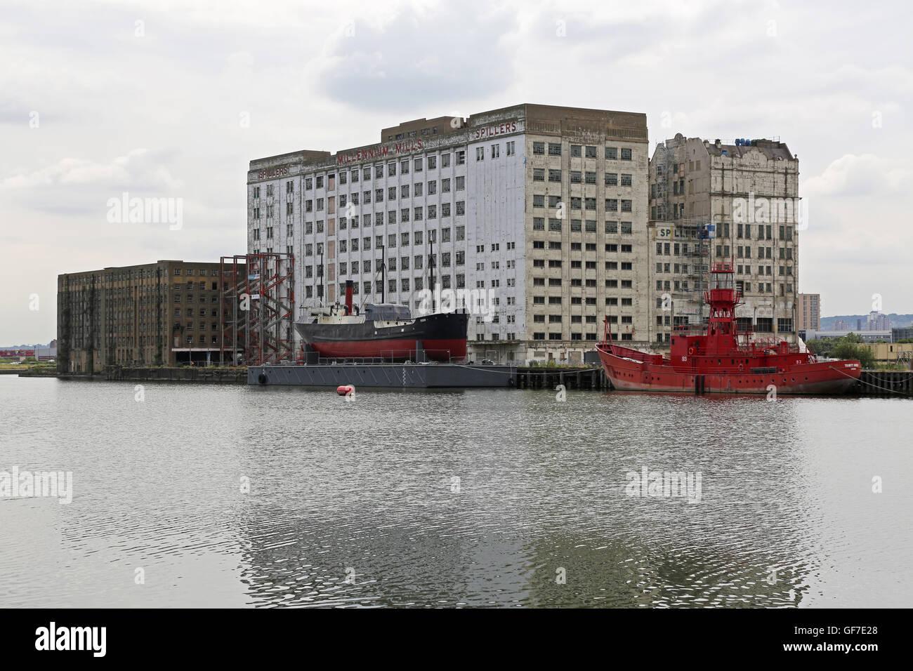 The derelict Spillers Millennium Flower Mills building on London's