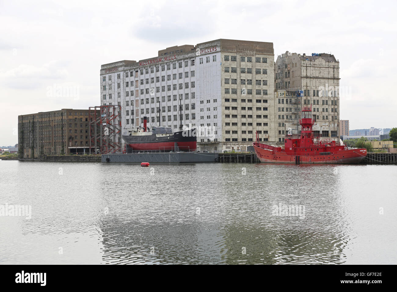 The derelict Spillers Millennium Flower Mills building on London's