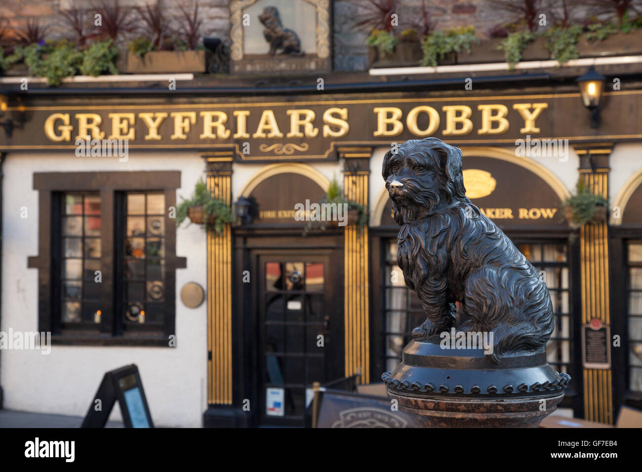 Greyfriars Bobby statue Edinburgh, Scotland. Stock Photo
