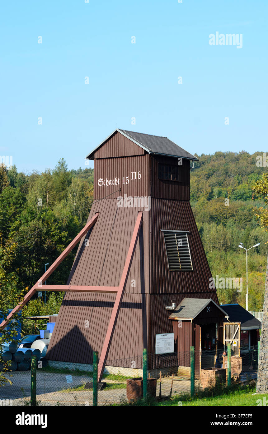Bad Schlema: Conveyor tower in the visitor's mine Markus Semmler tunnel, former uranium mining, Germany, Sachsen, Saxony, Stock Photo