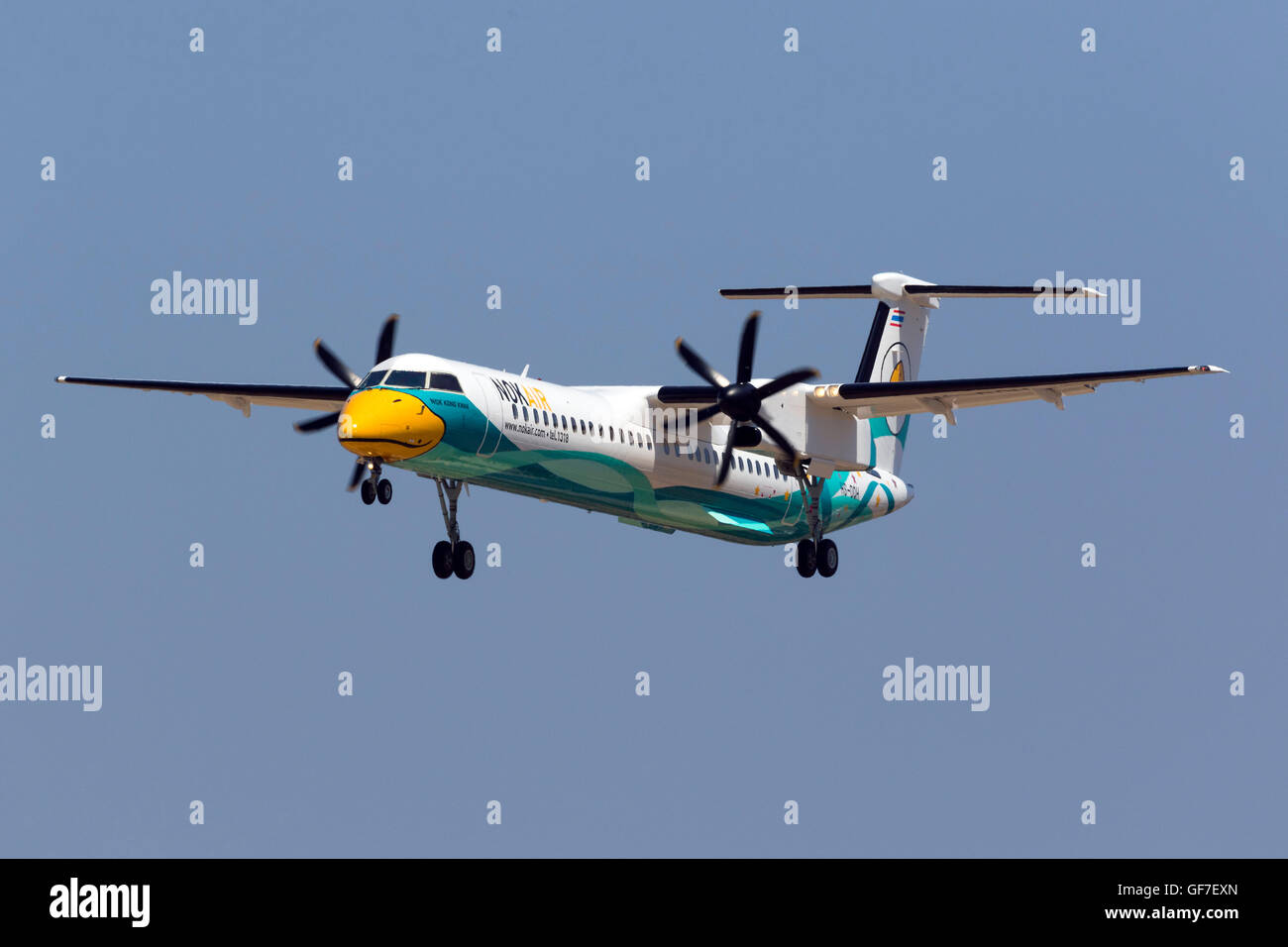 Nok Air De Havilland Canada DHC-8-402Q Dash 8 [HS-DQH] brand new from the factory on its delivery flight to its operator in Thai Stock Photo