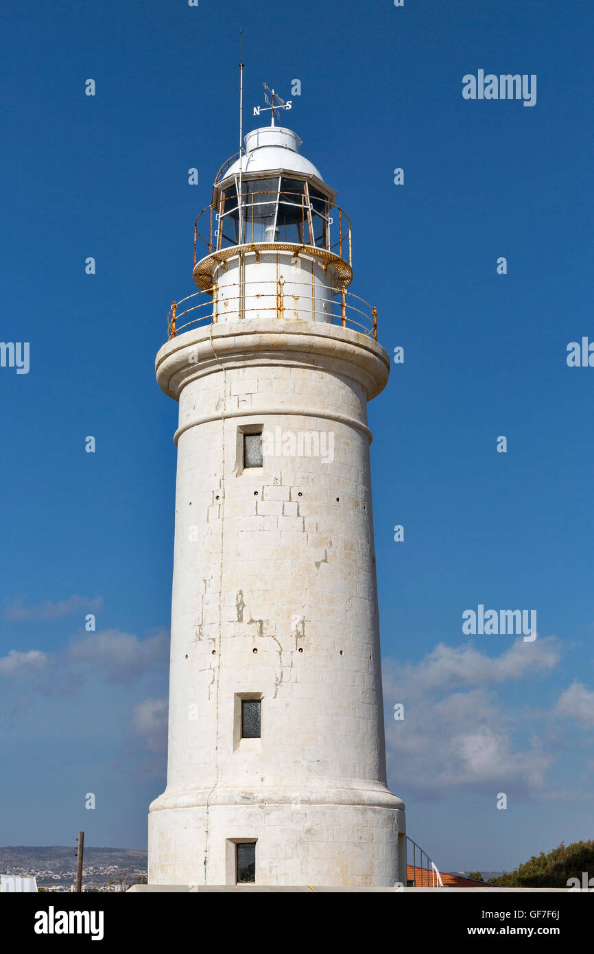 Paphos old mediterranean lighthouse on Cyprus Stock Photo - Alamy