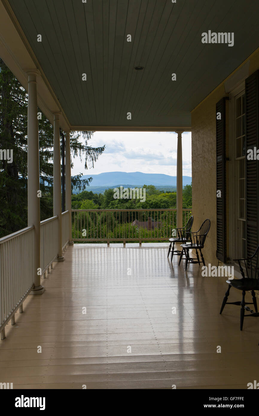 Hudson River School founder Thomas Cole House Catskill New York View from the porch of the Catskil mountains Stock Photo