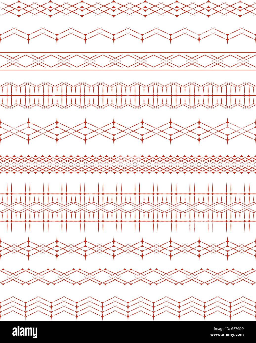 Set of Ethnic ornamental borders isolated on white background Stock ...