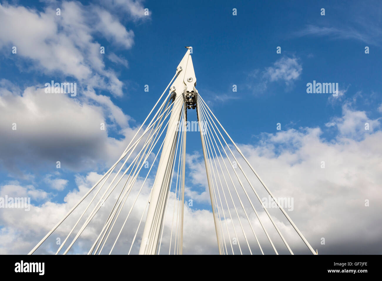 Suspension beam of the Millenium bridge, London Stock Photo Alamy