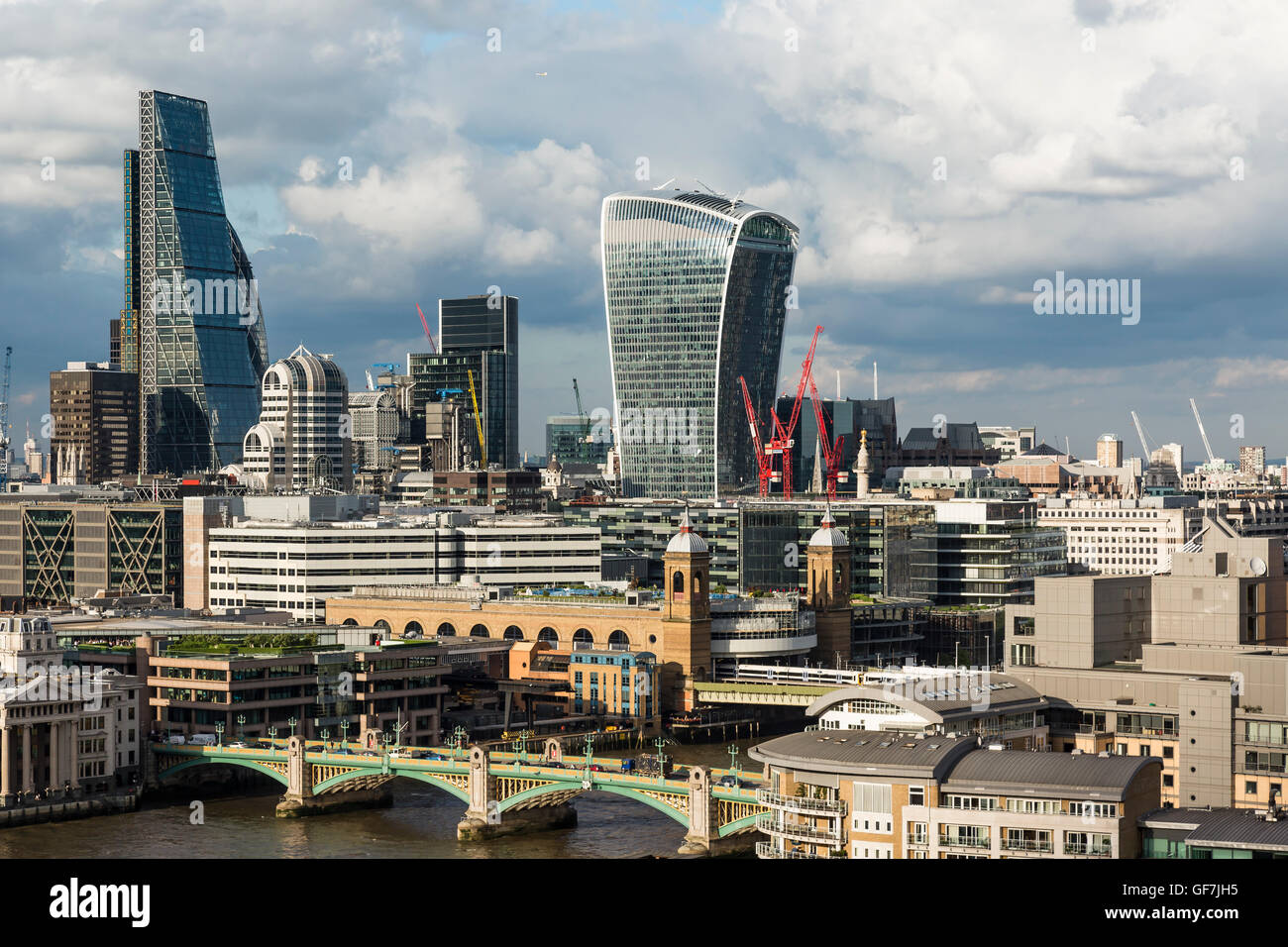 London, England - June 2016. View of London skyline from the Tate ...