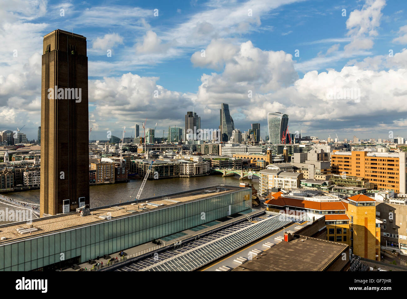 London, England - June 2016. View of London from the Tate Modern Observation Deck Stock Photo
