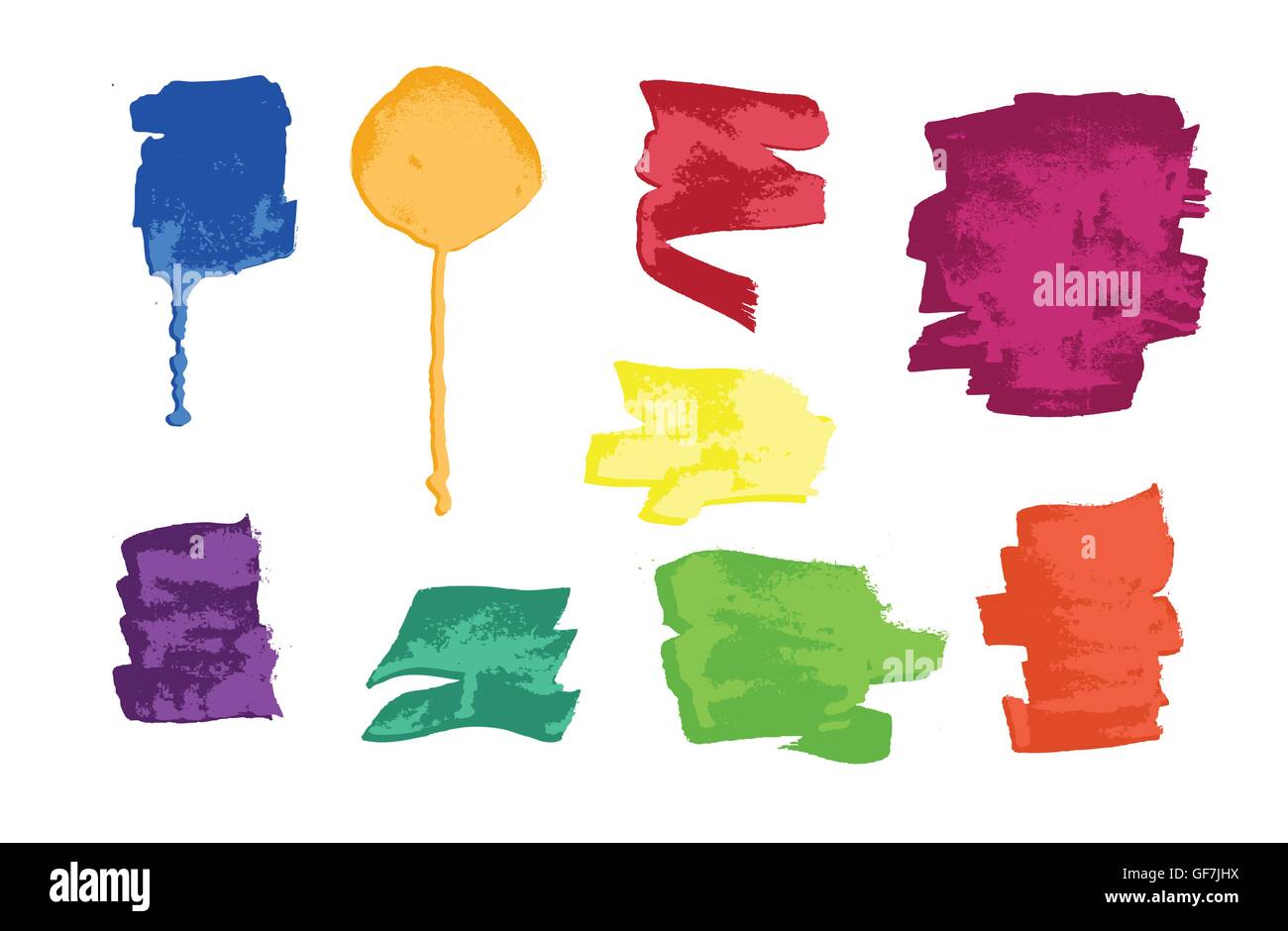 Set of colorful grunge brush strokes and splashes Stock Vector Image ...