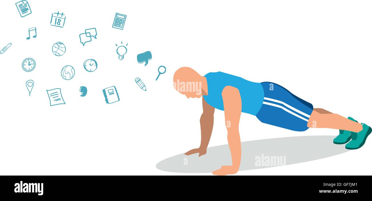 man push up exercise Stock Vector Image & Art - Alamy
