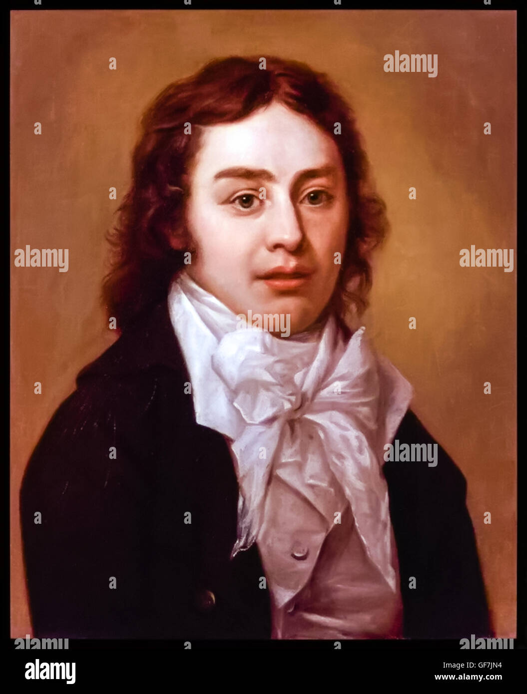 Samuel Taylor Coleridge (1772-1834) English poet, literary critic and philosopher. After an oil painting by Peter Vandyke in 1795. Stock Photo
