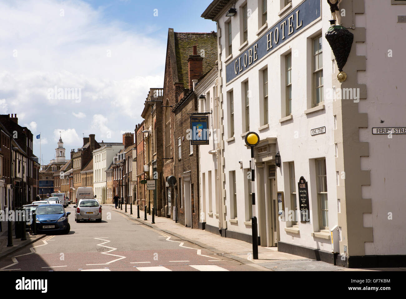 UK, England, Norfolk, King’s Lynn, King Street, Globe Hotel and ...