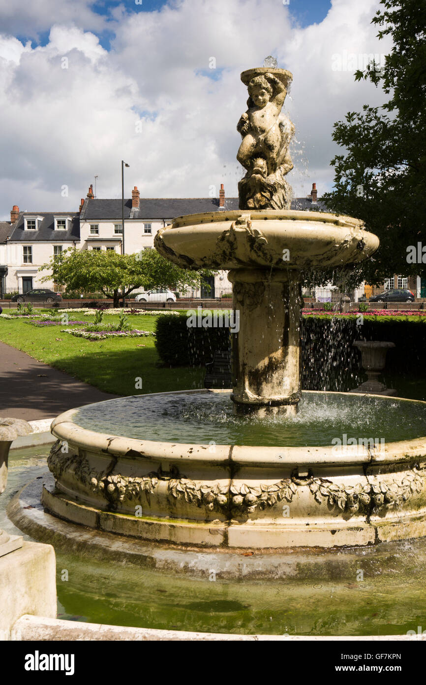 UK, England, Norfolk, King’s Lynn, The Walks public park, fountain presented in 1904 by Mayor Carpenter Stock Photo