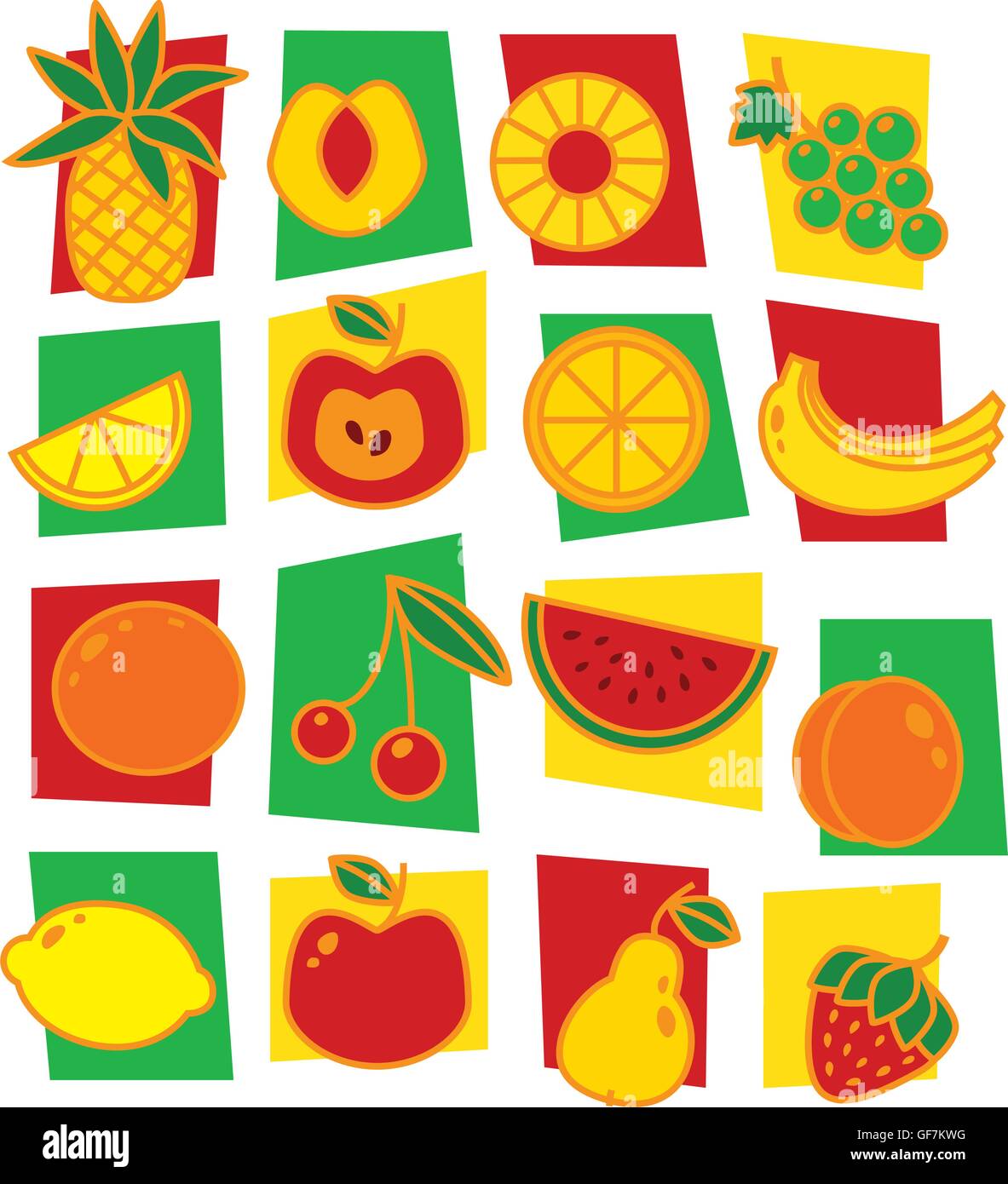 Fruits icons isolated on white background Stock Vector Image & Art - Alamy