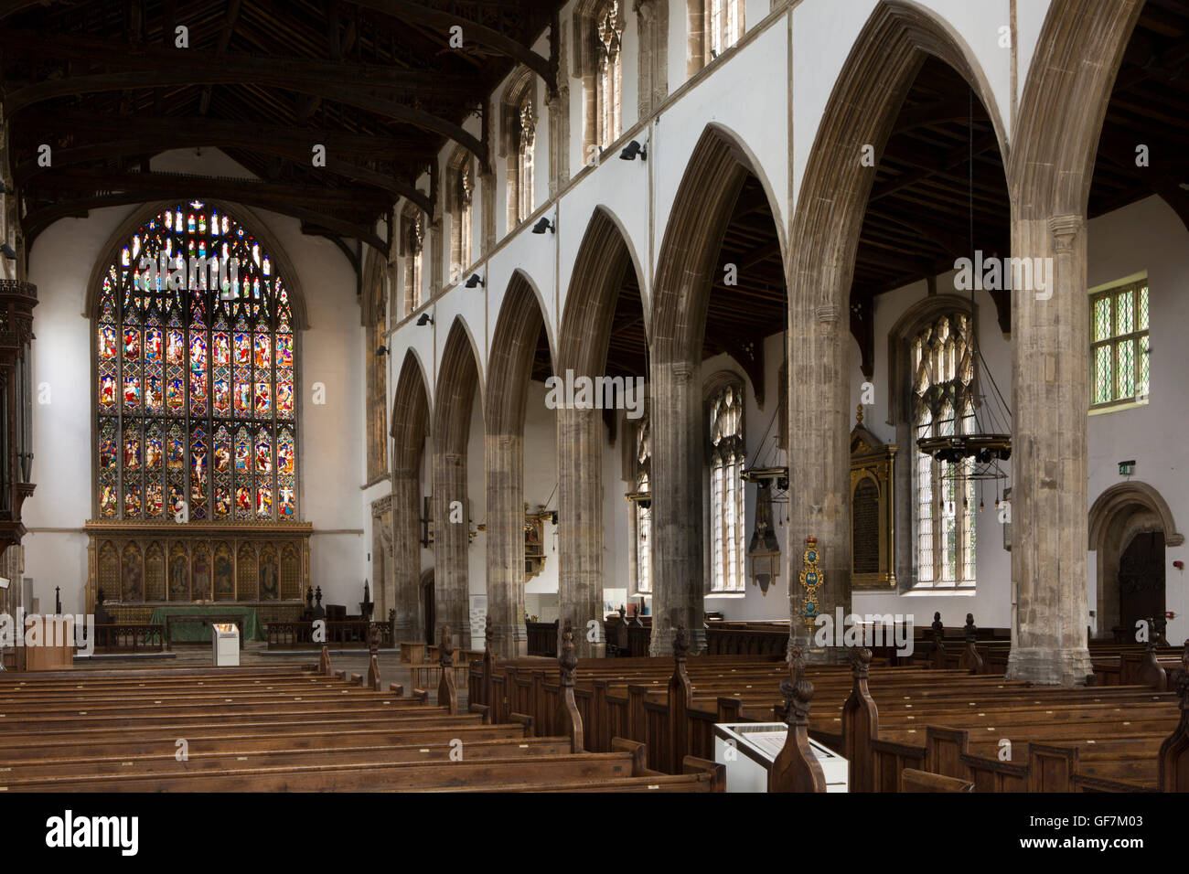 UK, England, Norfolk, King’s Lynn, St Nicholas’ Chapel, nave of Churches Conservation Trust redundant church Stock Photo
