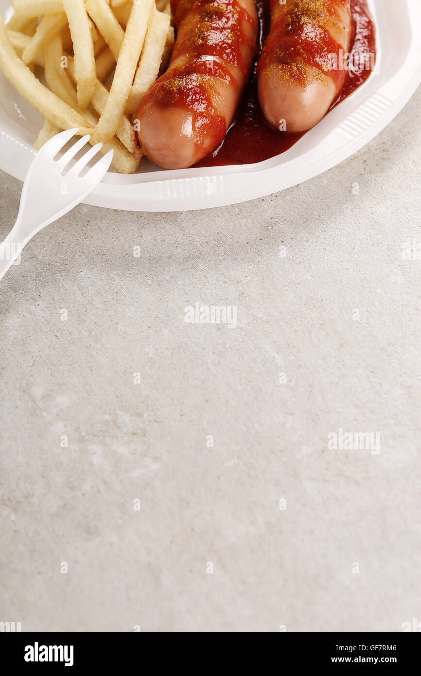 German food currywurst table hi-res stock photography and images - Alamy