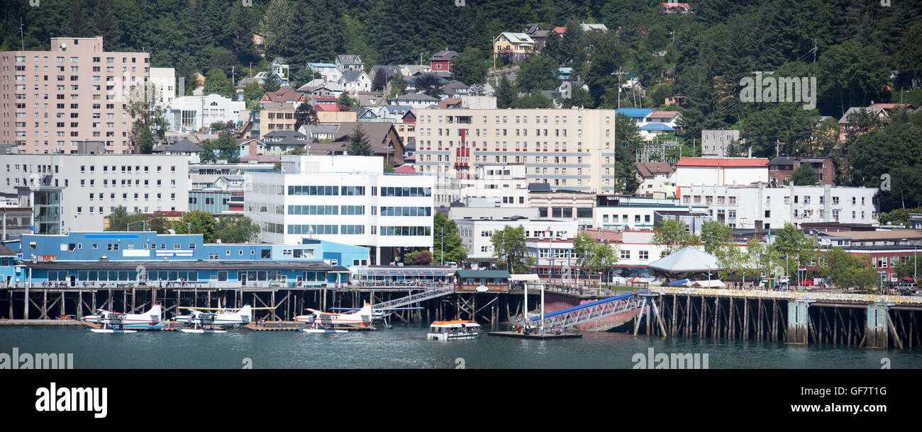 The panoramic view of Juneau downtown (Alaska Stock Photo Alamy