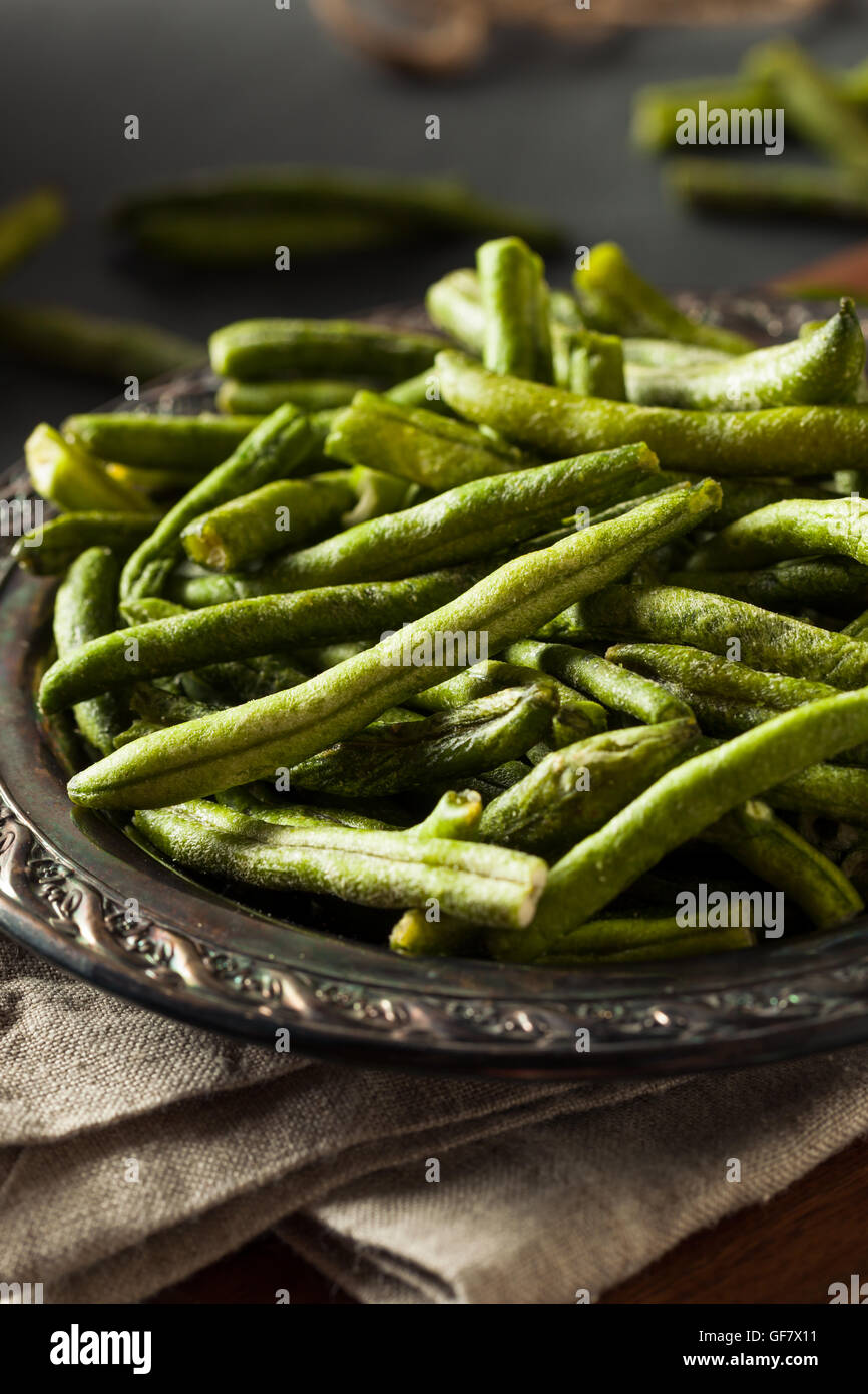 Healthy Nutritious Dehydrated Green Bean Chips for a Snack Stock Photo Alamy