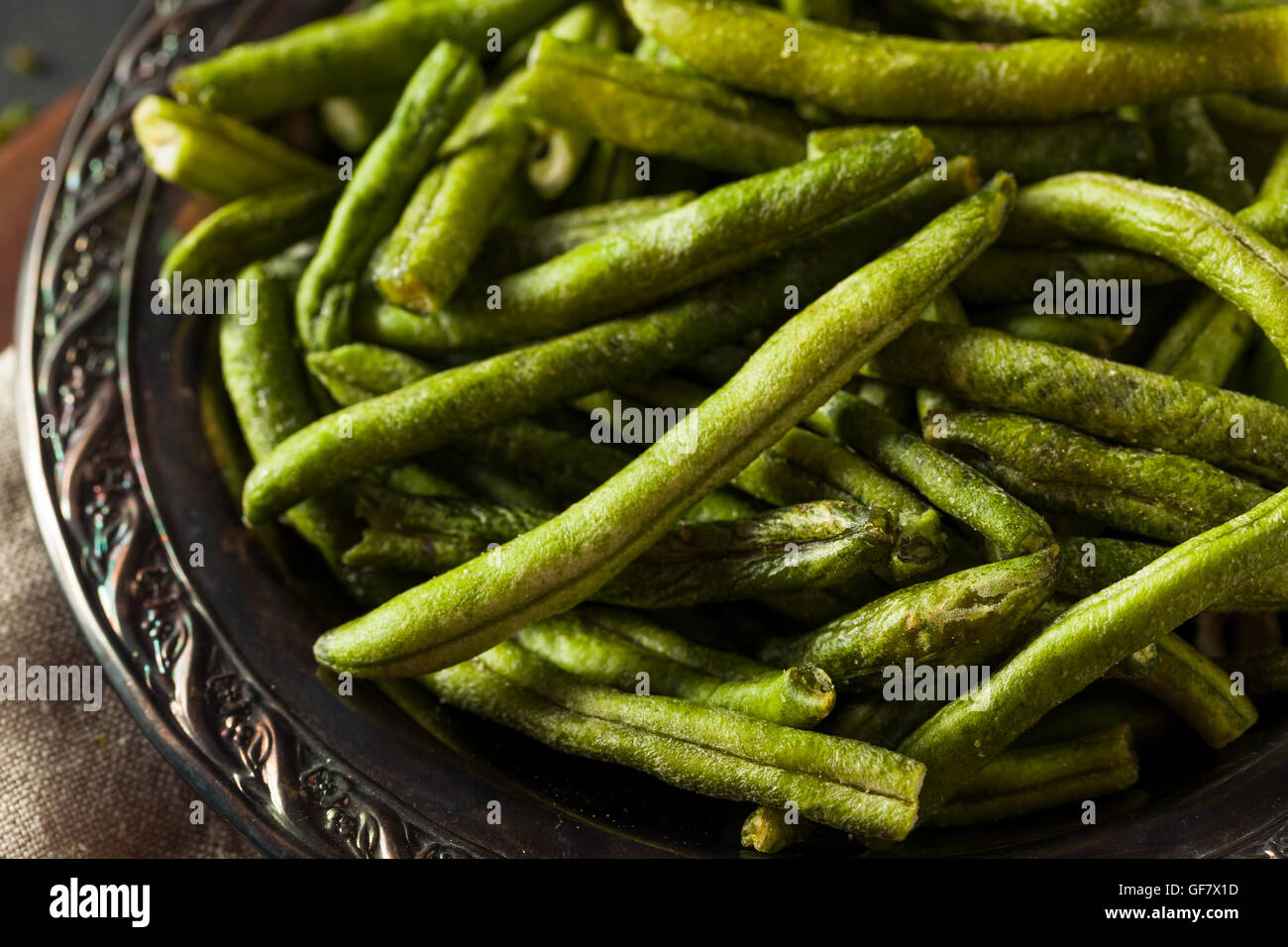 Healthy Nutritious Dehydrated Green Bean Chips for a Snack Stock Photo Alamy
